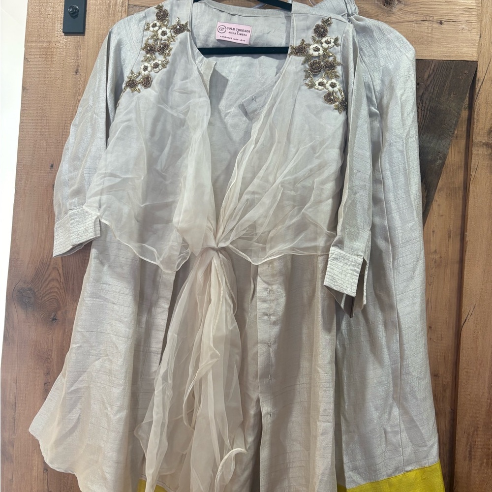 Golden Threads Beige Garment with Pink Label